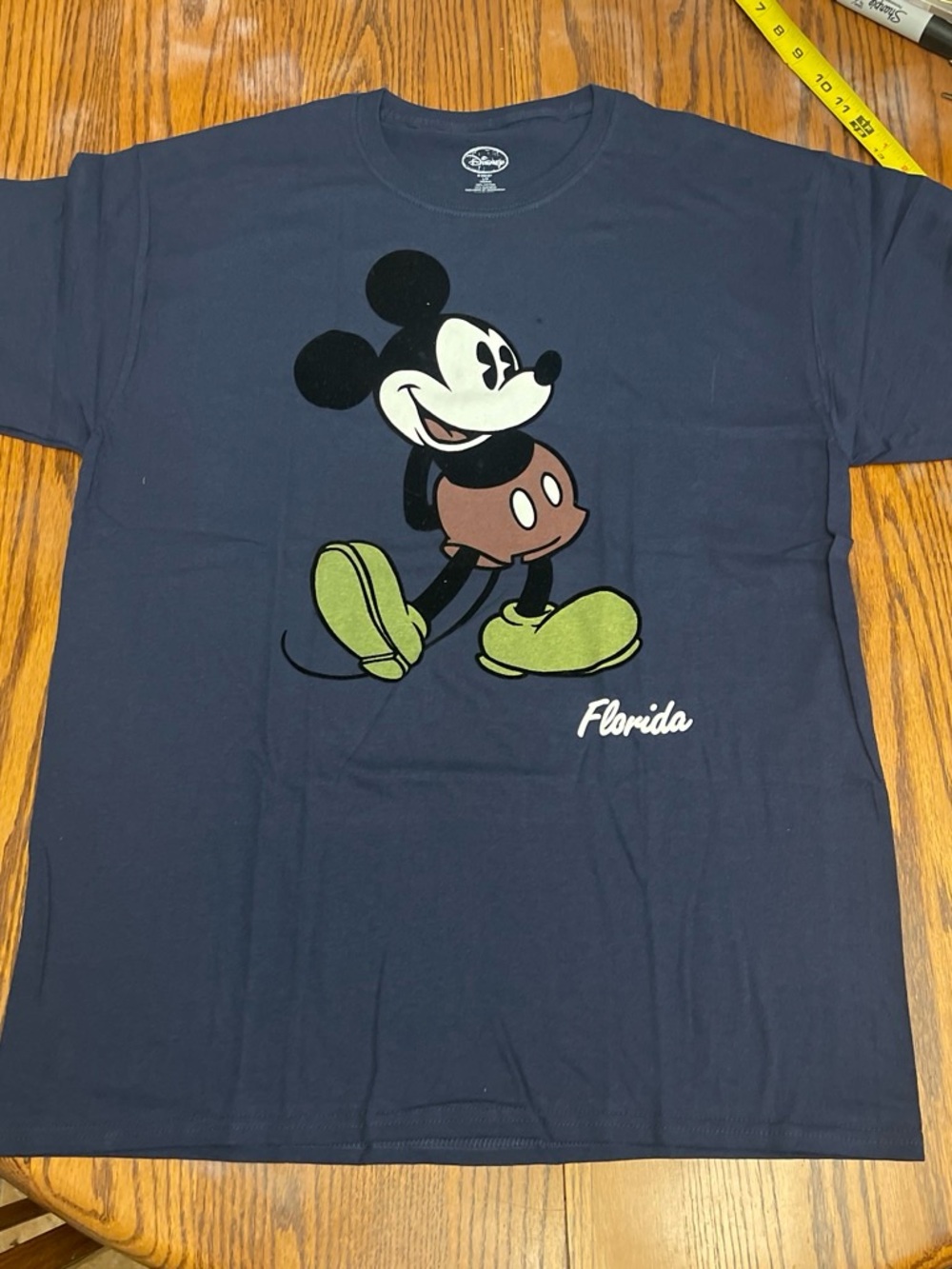 Disney Navy Mickey Mouse Graphic Tee with Green Shoes